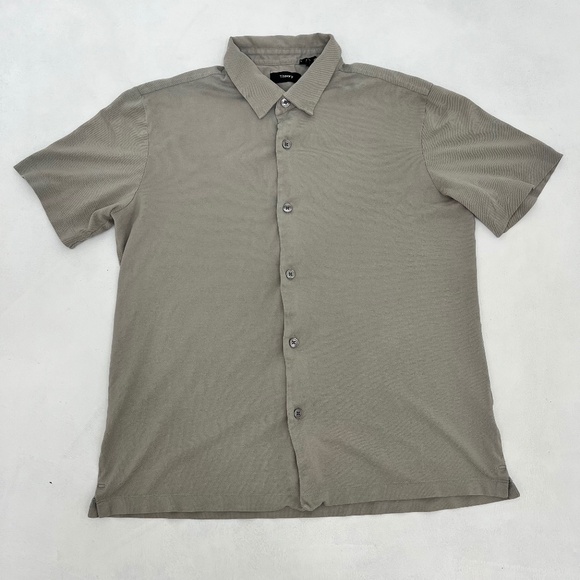 Theory Other - Theory Men’s Medium‎ Short Sleeve Shirt 100% Cotton Light Gray Button Down
